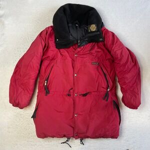 Kanuk Puffer Jacket Mens Size 3‎ Red Winter Parka Fleece Collar Heavyweight
